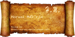 Horvai Mária névjegykártya