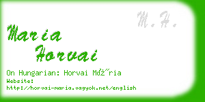 maria horvai business card